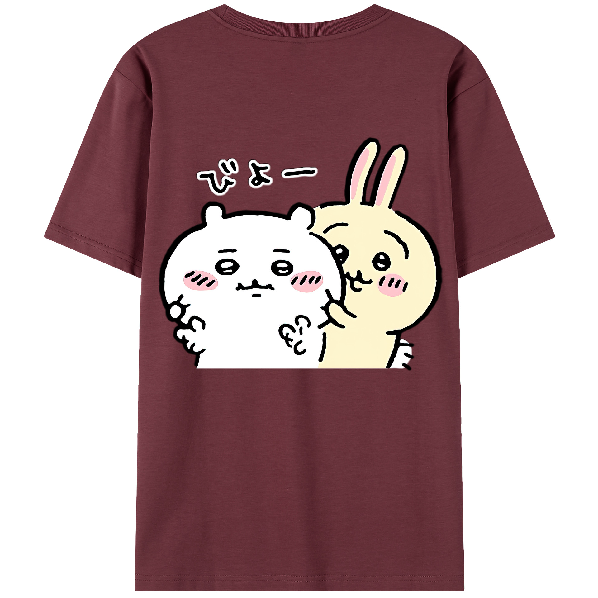 （画像用） ちいかわ うさぎ Chii-kawa usagi 綿100％半袖Tシャツ（背面プリント）